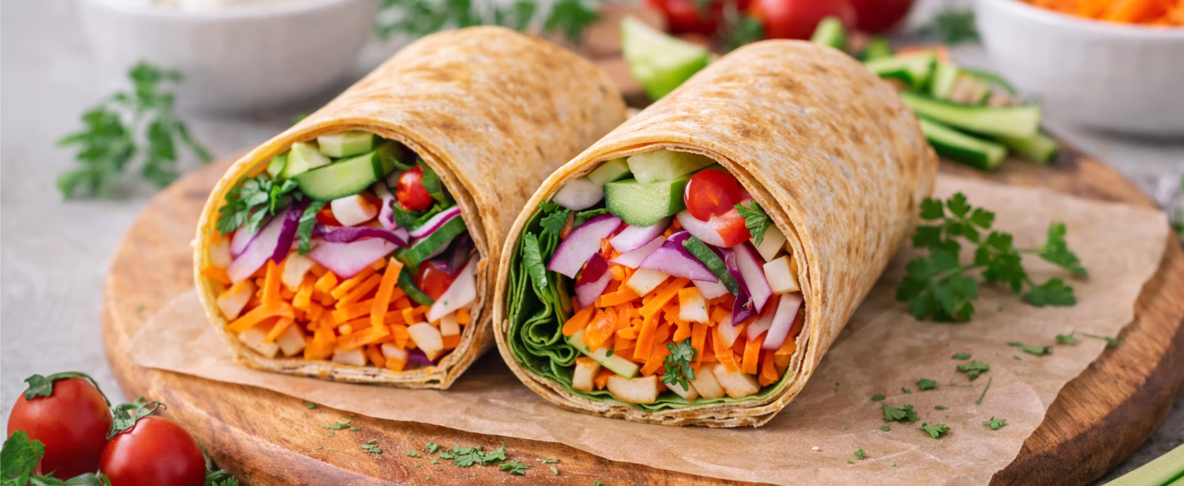 Healthy meal spread representing ProMill's performance-first food